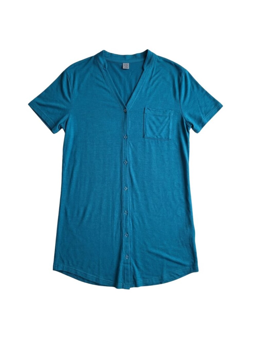 NWT | Gertisan Teal Blue Short Sleeve Button-Front Nightgown | Sleepwear | S